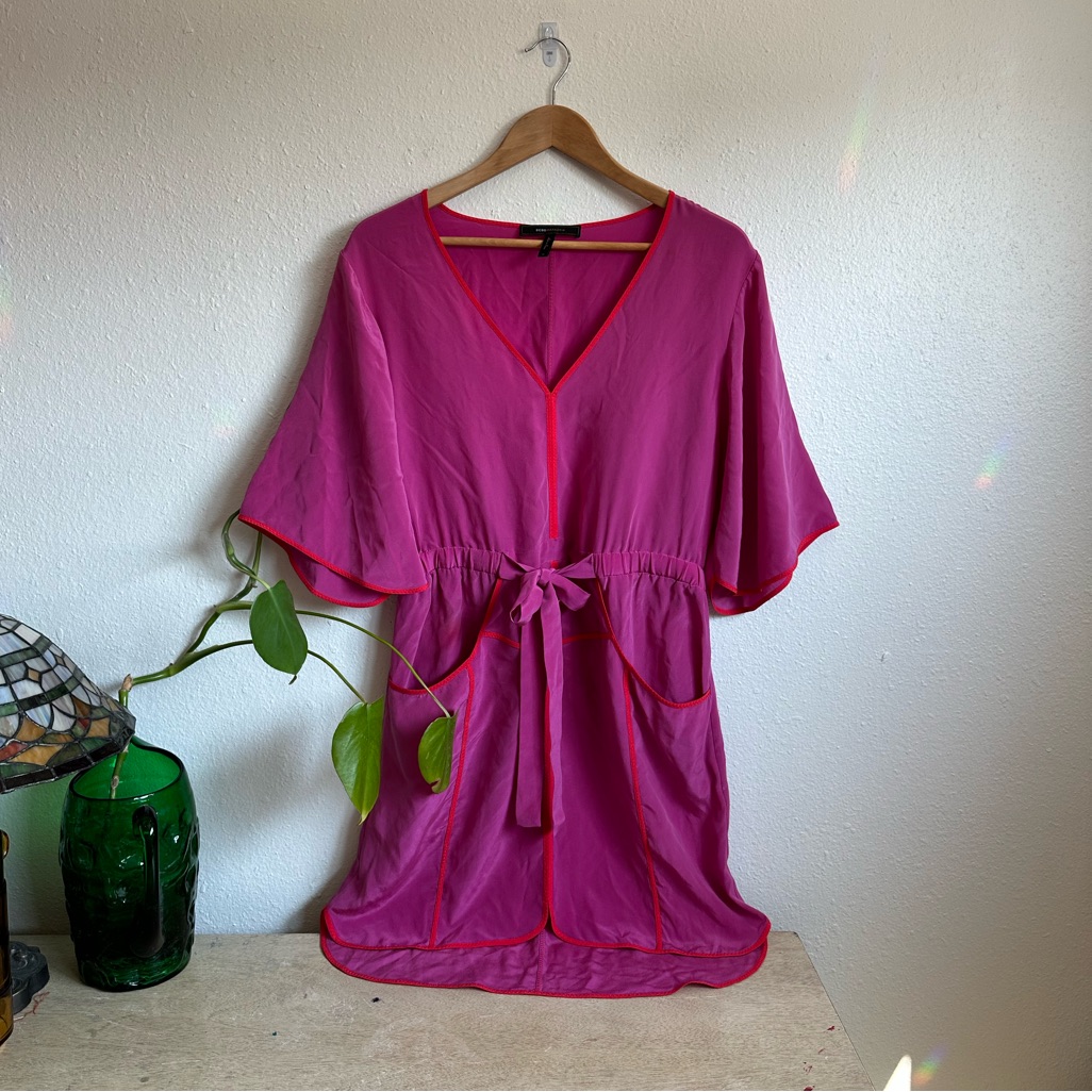 Bcbgmaxazria Silk Fuschia “Mandy” Dress